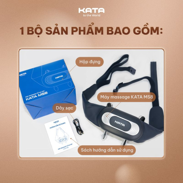 bộ sản phẩm máy massage cổ KATA MS8