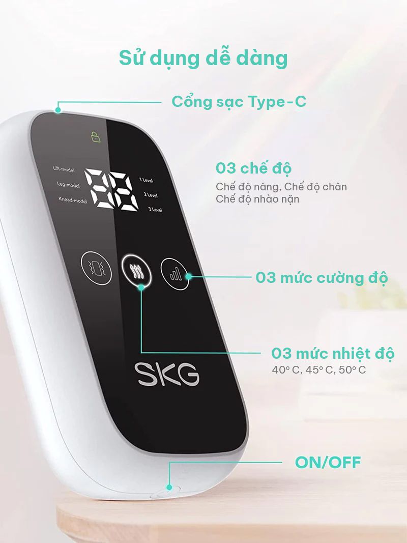Máy massage chân SKG BM3-E có màn hình LED sắc nét