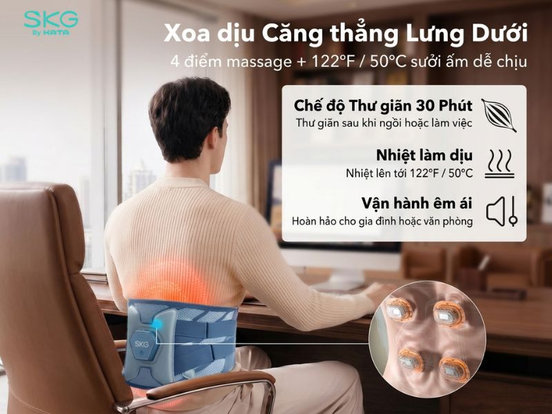 Máy được trang bị 4 chế độ rung, massage êm ái, dễ chịu