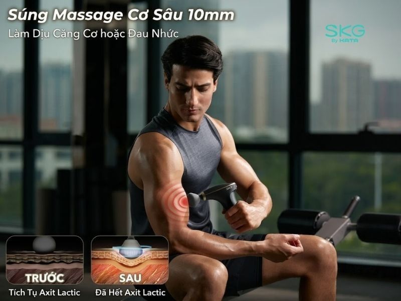 Động cơ mạnh mẽ, biên độ rung lớn, giúp giảm căng cơ sau vận động