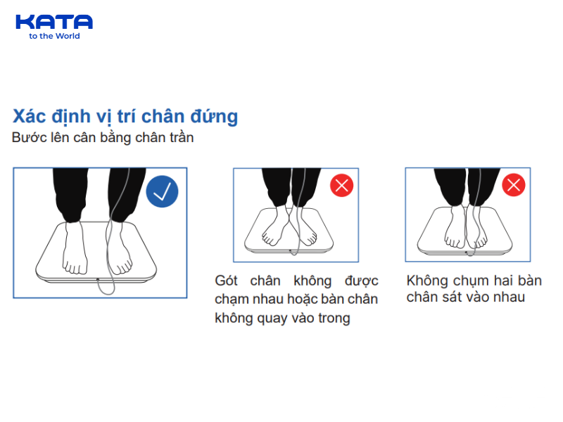 Hướng dẫn tư thế khi đứng trên cân KATA CS10E