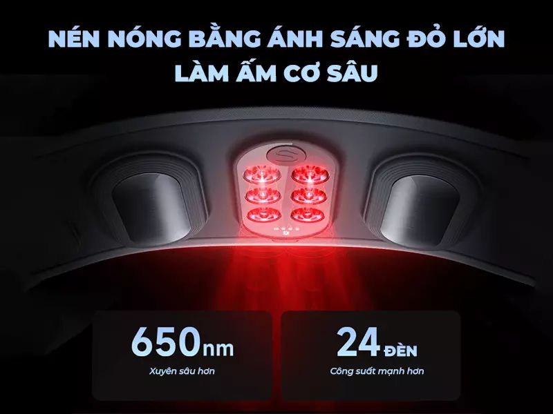 Đánh bay nhức mỏi với chườm nóng kết hợp ánh sáng đỏ chất lượng cao
