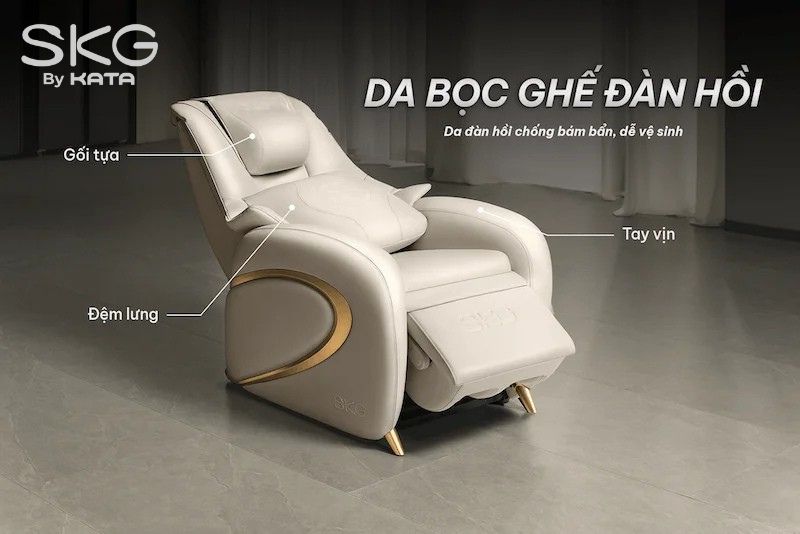 Máy được chế tạo từ da ghế cao cấp, đàn hồi và chống bám bẩn