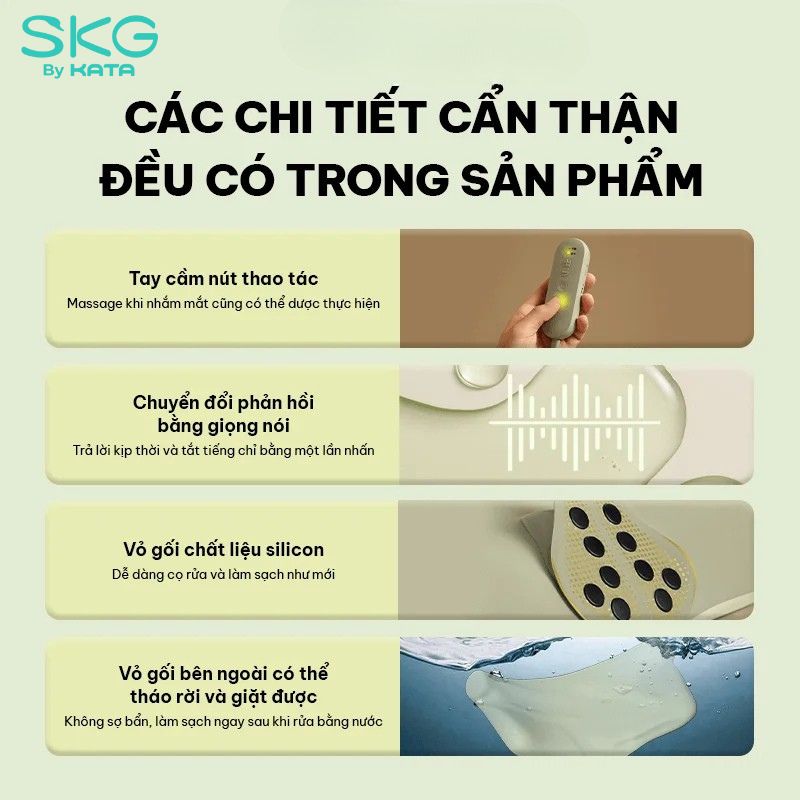 Các chi tiết của gối SKG P5