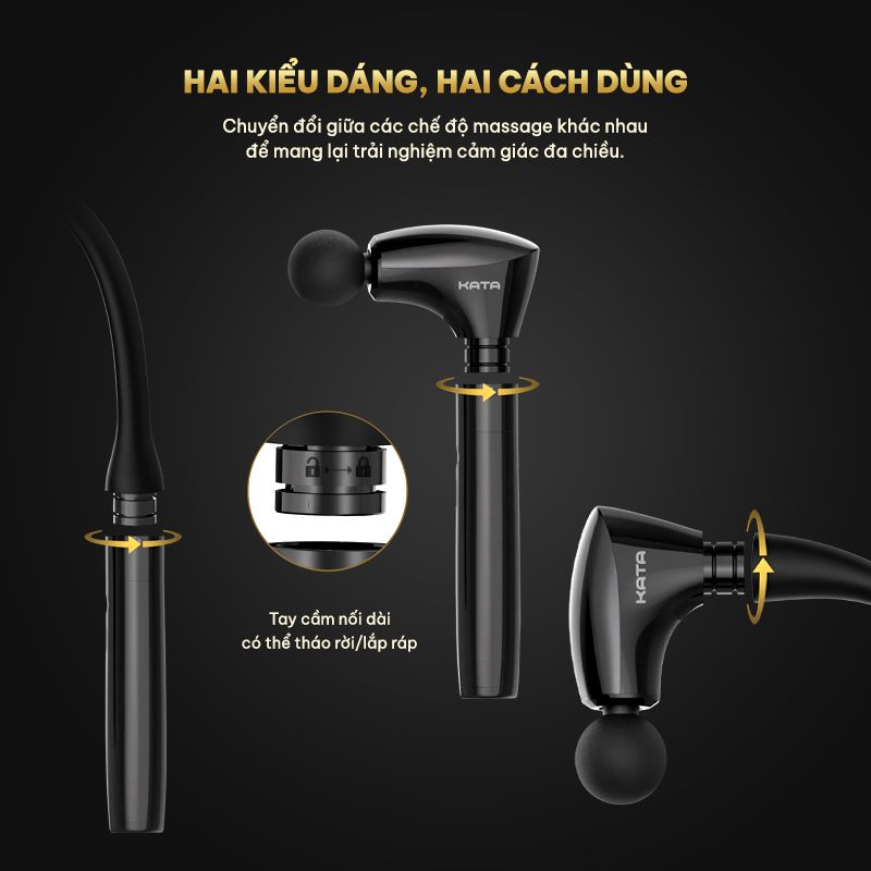 Thư giãn mọi nhóm cơ với súng massage đa năng KATA MG22Pro